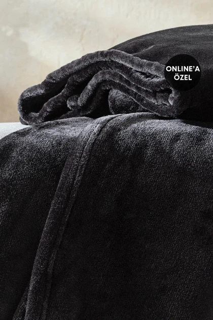 پتو تلویزیونی Yataş مدل Olenna Wellsoft پلی‌استر - طوسی