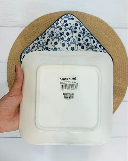 خورشت خوری مربع دنی هوم طرح گل آبی / BA32