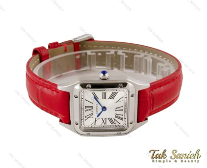 ساعت کارتیر زنانه بند چرم قرمز رنگ Cartier-4073-L