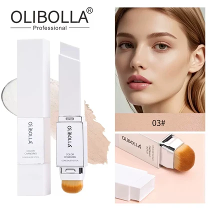 کانسیلر استیکی تغییر رنگ‌دهنده اولیبولا براش‌دار OLIBOLLA Color Changing Concealer Stick