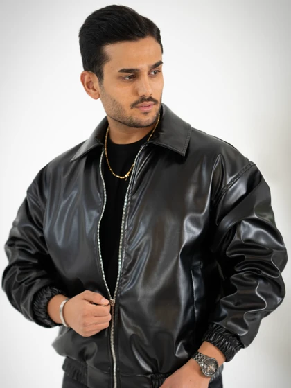 کاپشن مردانه چرم اولدمانی_کد4685