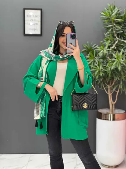 مانتو لینن آستین برش‌دار