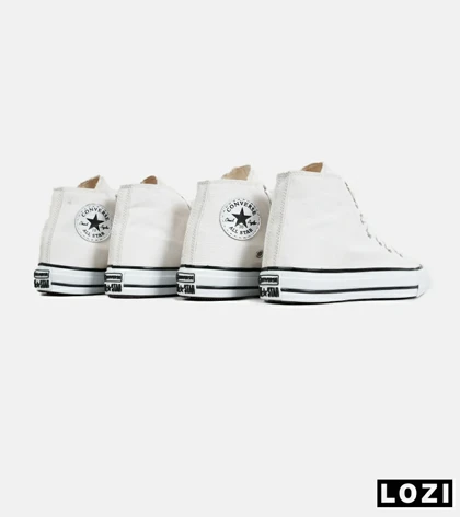 کفش کتانی ساق‌دار مردانه و زنانه سفید کرم All STAR مدل 7093