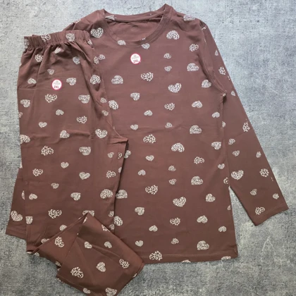 ست تیشرت و شلوار قلب پلنگی زنانه