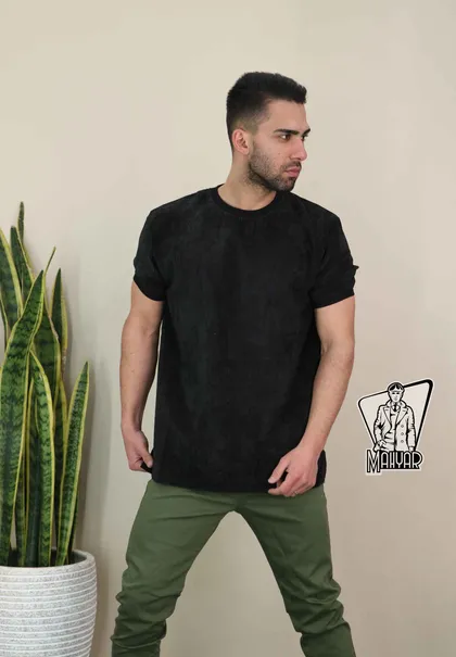 تیشرت مخمل کبریتی ZARA