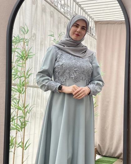 پیراهن آیدا نقرآبی