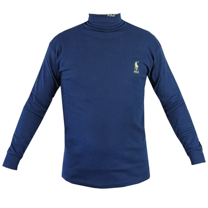 یقه اسکی مردانه سرمه ای مدل POLO