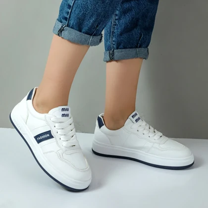کفش کتانی ونس زنانه مدل فشیون fashion رنگ سفید سرمه ای