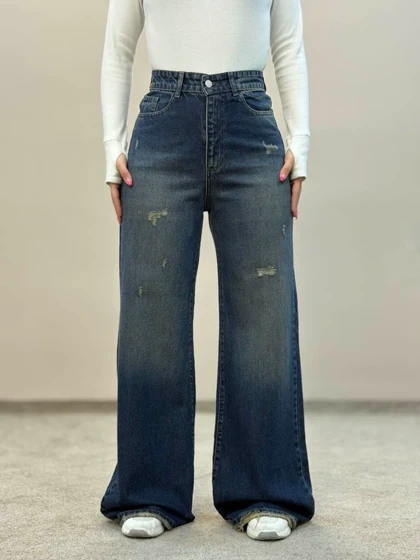 شلوار جین فلربگ سرمه ای 8170