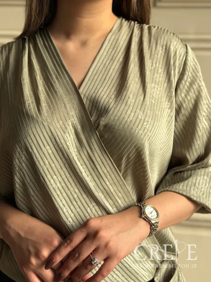 شومیز آستین پفی گل مخفی