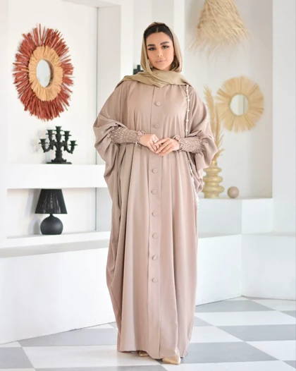مانتو عبایی کرپ مدل طرح جدید