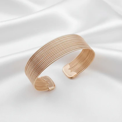 بنگل ژوپینگ پهن رزگلد شیاردار سایز کوچک (کاف)