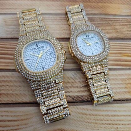 ساعت مچی ست پتک فیلیپ Patek Philippe 6005 فول نگین تاریخ دار