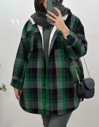 پالتو پشمی کلاهدار داخل تدی 2