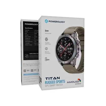 ساعت هوشمند پاورولوژی مدل POWEROLOGY TITAN RUGGED SPORTS PSWAGBTBK