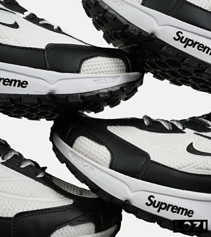 کفش کتانی مردانه سفید مشکی نایک NIKE x SUPREME shox ride 2