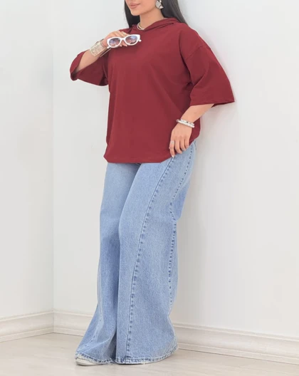 تیشرت کلاه دارشقایق(38)کد:5601