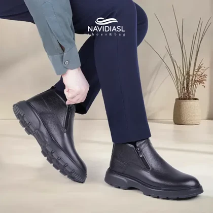 نیم بوت مردانه چرم کد 7054021