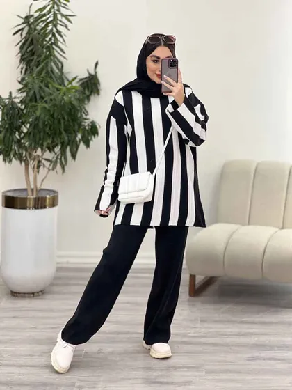 ست بافت راه راه مهناز
