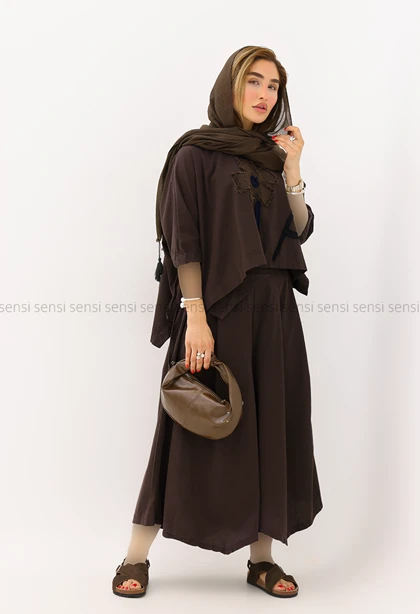 ست زنانه شومیز دامن شلواری نازنین کد1006338