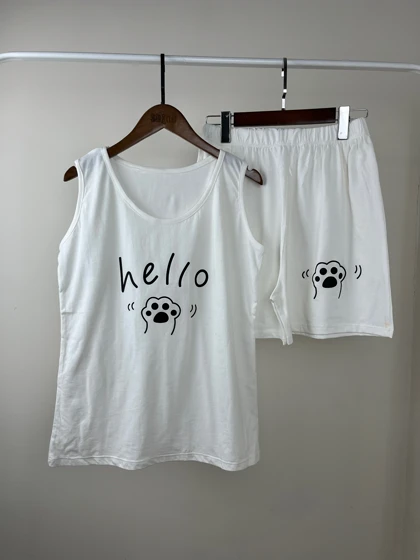 ست تاپ شلوارک Hello