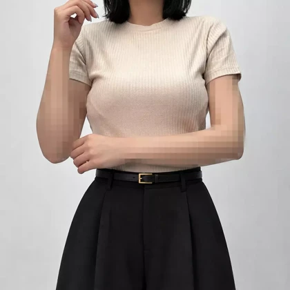 کراپ تیشرتی زنانه ساده 008123105013