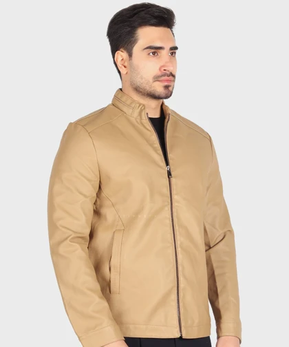 کت چرم مردانه ساده 6313