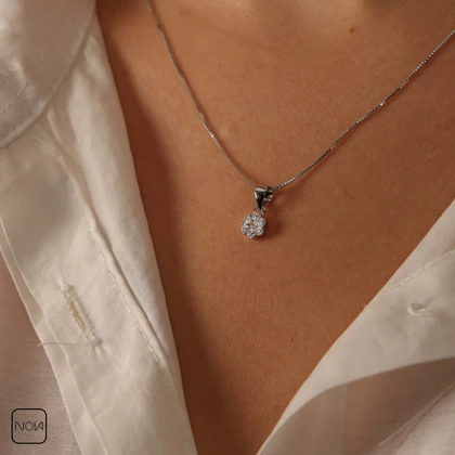 گردنبند نقره گل کد 2512106