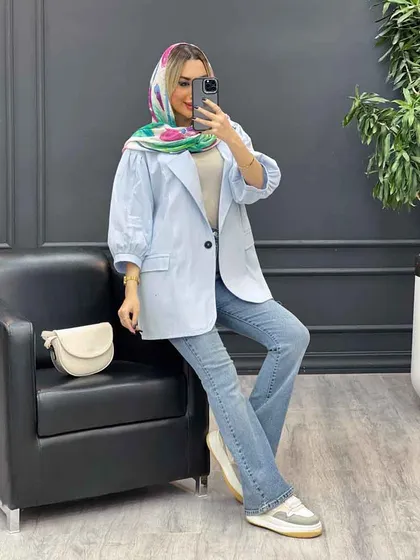مانتو لینن تک دکمه