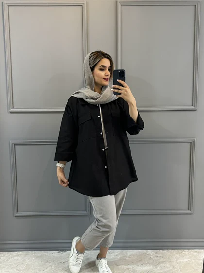 مانتو لینن دو جیب