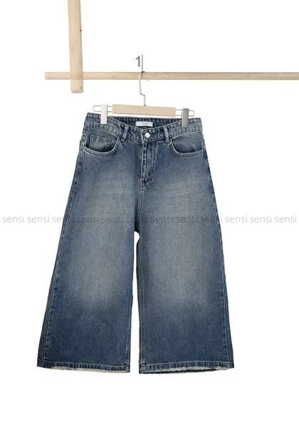 شلوارک جین واید قد 83کد1004210