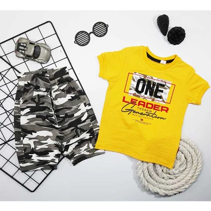 ست پسرانه تیشرت شلوارک چریکی ONE