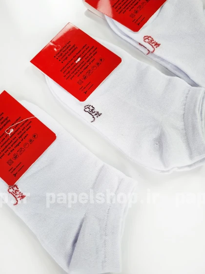 جوراب مچی نخ پنبه سفید ساده