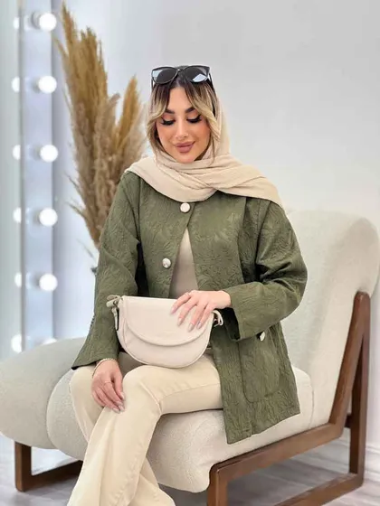 کت ژاکارد سر جیب دکمه