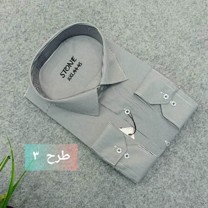 پیراهن استین بلند مردانه _ طرح راه راه قواره کلاسیک