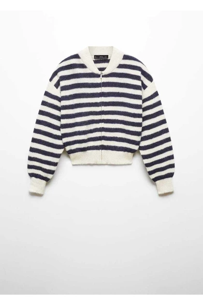 ژاکت کش باف پشمی زنانه اورجینال منگو mango