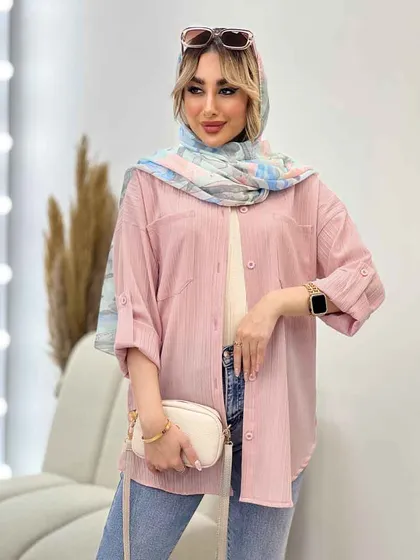 شومیز کراش آستین بند دار