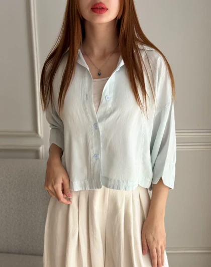 شومیز سیلک آ مثلثی حورسا SH-3095