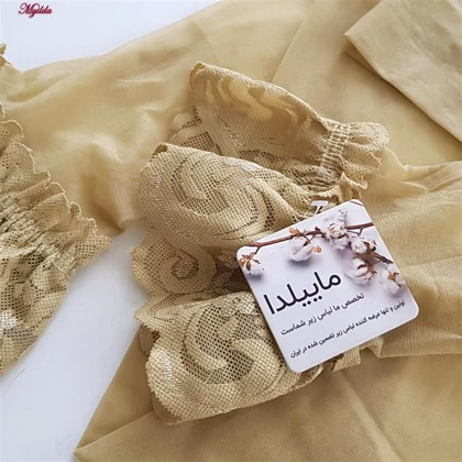 جوراب ساق بلند زنانه مدل شیشه ای کرم کد 4927-4445