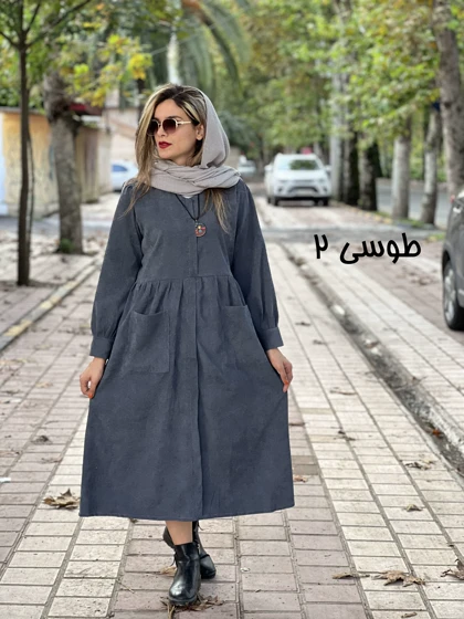 پیراهن مانتویی دوجیب بهار