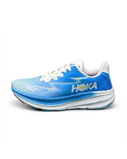 کفش کتانی مردانه مدل رانینگ هوکا آبی سفید HOKA
