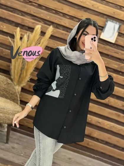 مانتو نگین‌دار طرح چهره