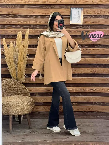 مانتو کتی یقه مثلثی