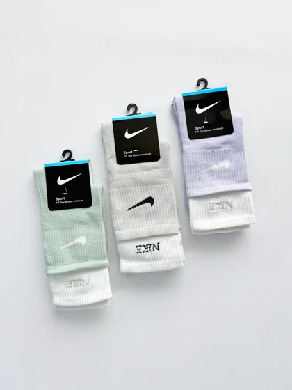 جوراب ساق‌دار زنانه نخ پنبه دو کش نایکی Nike
