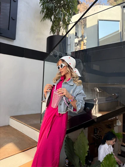 پیراهن ورپ آستین‌دار MNG683