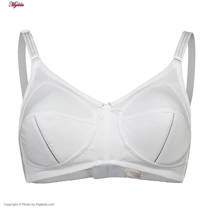 سوتین زنانه سه تکه نخی لاکرا مدل بدون فنر سفید لین کد 4680-419