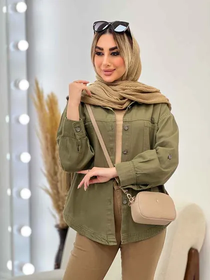 مانتو کتان دو جیب پشت پیله