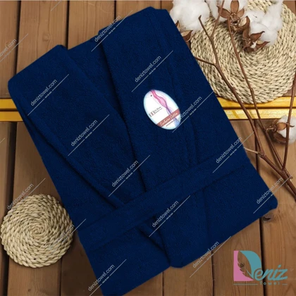 حوله تن پوش سوپر سایز طرح کارن رنگ سرمه ای