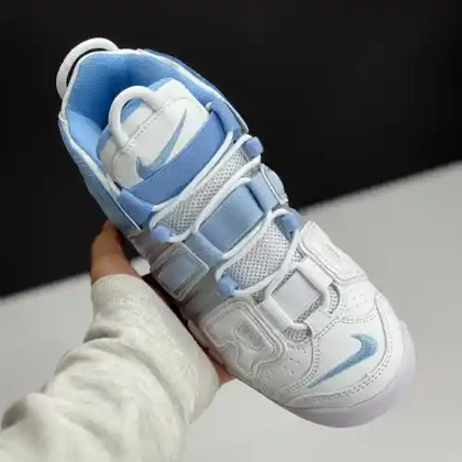 کفش نایک ایر مور آپتمپو سفید آبی Nike Air More Uptempo White Blue