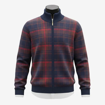 ژاکت تمام زیپ بربری bur44